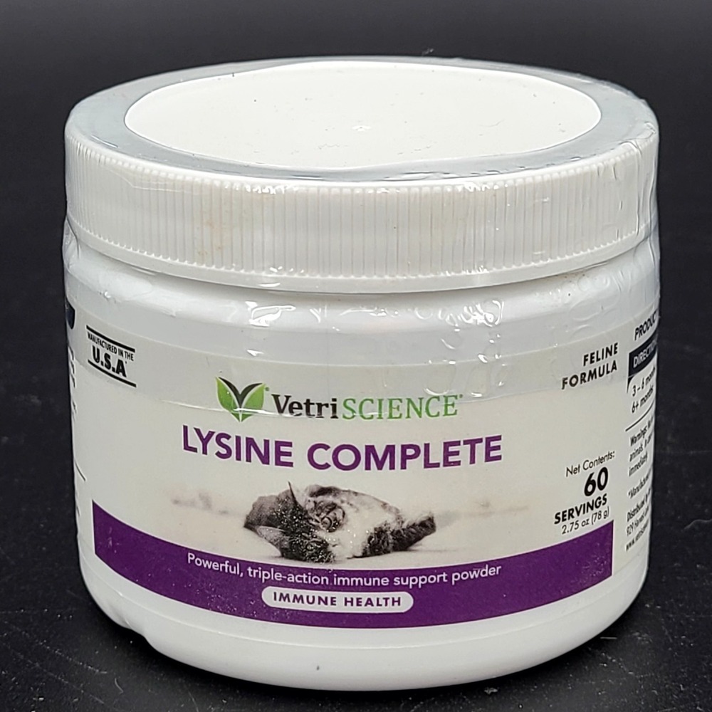 VetriScience Lysine Complete Triple Action Cat Lysine Powder - 60 servings